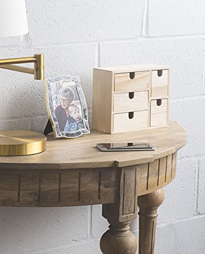 brightmaison BGT Capri Desk Organizer for Office Supplies, Sewing Kit & Jewelry Box, Decorative - Small Wooden Box DIY Project Unfinished Wood brightmaison