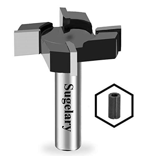 CNC Spoilboard Surfacing Router Bit, 1/2 Inch Shank Carbide Tipped Surface Planing Bottom Cleaning Cutter Slab Flattening Router Bit, Wood Milling - WoodArtSupply