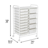 Honey Can Do 15-Drawer Metal Rolling Storage Cart, White CRT-09106 White Honey-Can-Do