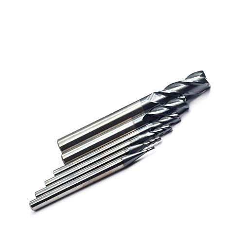 OSCARBIDE Carbide End Mill Set for Steel 4 Flutes CNC Spiral Router Bits 6 Pieces,Square CNC Spiral Router Bits Carbide Dia（1 2 3 4 6 8mm) Tian - WoodArtSupply