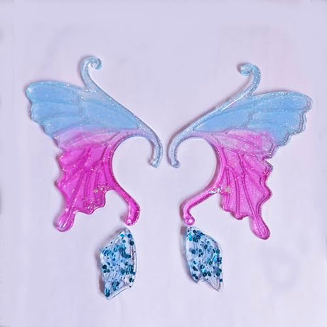 5 Set Earrings Silicone Resin Mold Ear Loop Butterfly Shaped Epoxy Silicone Casting Molds Hoops for Rings Jewelry Ornament Earring Eardrop Hooks, 3D Qinlunuho