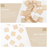Amosfun 200 Pcs 10mm Wooden Coasters Wood- Burning Blanks Blank Tiles for Crafts Rounds Unfinished Plank Squares Craft- Square Wood Slices Blank Wood Amosfun