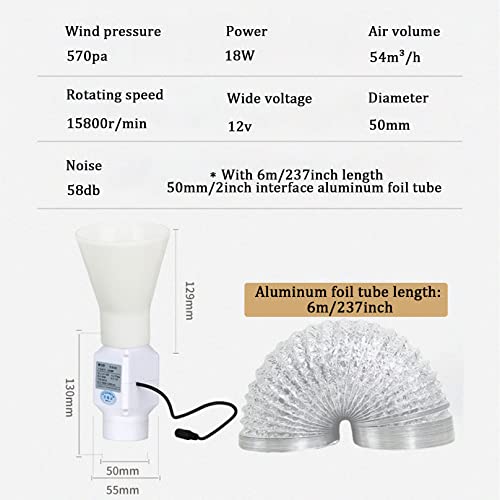 2 Inch Antidious Fume Extractor with Speed Controller & 20 Feet of Ducting 18W Inline Exhaust Fan Smoke Soldering DIY Fan for Soldering Work Laser - WoodArtSupply