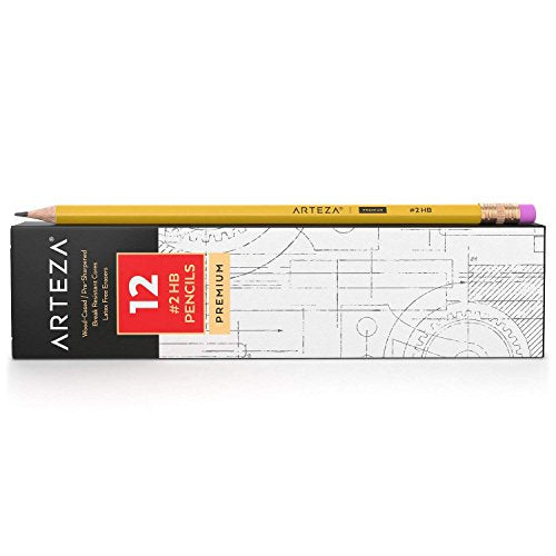 ARTEZA HB Pencils #2, Pack of 48, Wood-Cased Graphite Pencils in Bulk, Pre-Sharpened, with Latex-Free Erasers, Office & Back to School Supplies for - WoodArtSupply