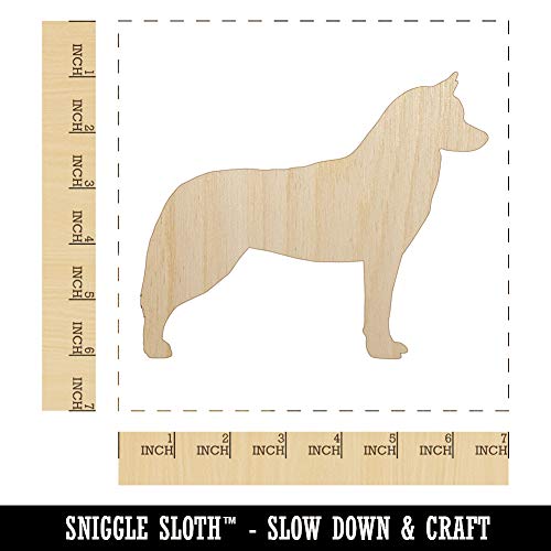 Siberian Husky Dog Solid Unfinished Wood Shape Piece Cutout for DIY Craft Projects - 1/4 Inch Thick - 6.25 Inch Size