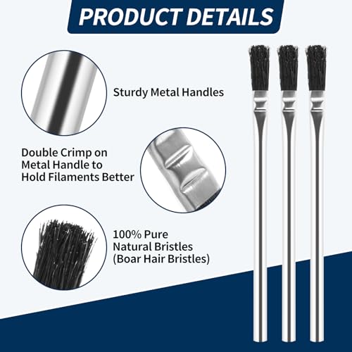 TIYIY Acid Brush, 36 Count 3/8 Inch Acid Flux Brushes with Tin-Plated Handle and Natural Bristle, Disposable Acid Brush for Soldering, Woodworking, TIYIY
