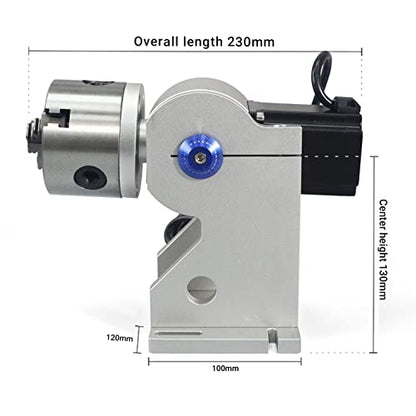 ComMarker 80mm 3 Jaws Rotary Chuck for Laser Marking Machine, Fiber Laser Engraver Attachment, 3 Jaws Rotary Axis Perfect for Jewelry, Rings, - WoodArtSupply