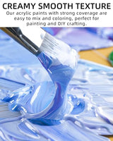 Nicpro 24 Colors Large Bulk Acrylic Paint Set (16.9 oz,500 ml) Non Toxic Artist Painting Supplies for Multi Surface Canvas, Wood, Fabric Leather, Nicpro