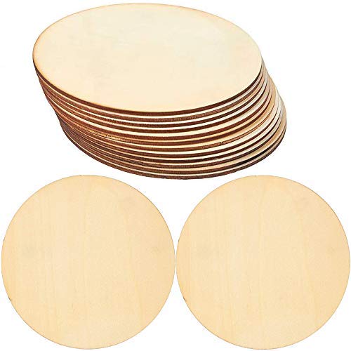 Wood Circles for DIY Craft 15-Count Unfinished Wooden Round Disc Cutouts 6 Inches in Diameter