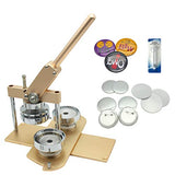 ChiButtons Kit 75mm (3") Button Maker Badge Press Machine-B400 + 75mm Round Die Moulds + 100 Set Pin Button Components + Adjustable Circle Cutter ChiButtons
