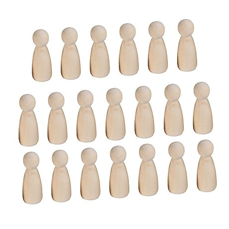20pcs Wood People for Crafts DIY Painting Dolls Nativity Toys for Kids Family peg Unfinished Wood Ornaments Puppets for Kids Dolls for DIY peg Dolls SEWOART