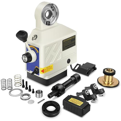 FAHKNS Z-Axis Power Feed for Milling Machine 450 in-lb Torque 0-200RPM Table Milling Machine Power Feeder 110V for Bridgeport and Similar Knee Type FAHKNS