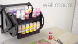 Plaid Rotational Organizer Storage Container That Stores 24 Standard 2 fl oz Bottles of Acrylic Paint for DIY Arts and Crafts, 31100, Black Plaid