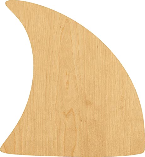 3 Pcs Shark Fin Supply 3" Wooden Shape Ornaments Unique Unpainted Smooth Surface Unfinished Laser Cutout Wood Sheets Boards for Crafts 1/8 Inch Thick