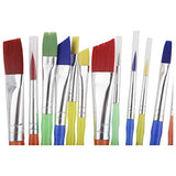 Apple Barrel Multicolor Variety 12-Piece Brush Set | Value Pack Brushes | Easy Grip Acrylic Handle | Use for Craft, Acrylic, Oil, Watercolor, Artist Apple Barrel