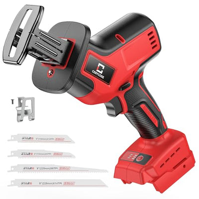 Cordless Reciprocating Saw for Milwaukee m18 18V Battery, Brushless motor, Variable Speed 0-3000 Spm,Tool Free Blade Change, 4 Saw Blades for