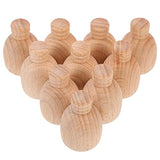 Milisten 10Pcs Wooden Bottle Unfinished Wooden Peg Dolls Natural Wood Figures Bottle Shapes for Arts and Crafts Projects, 2.5X2.5X3.7CM Milisten