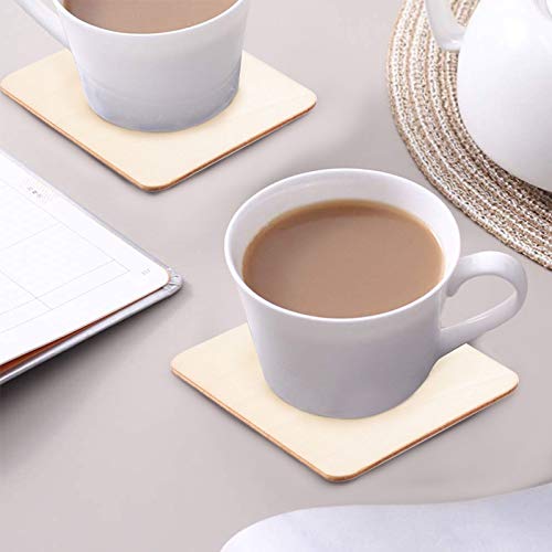 ZOENHOU 150 PCS 4 x 4 Inch Squares Unfinished Wood Pieces, Durable Blank Basswood Sheets, Square Wooden Tiles for Crafts Wall Symbol Letter ZOENHOU