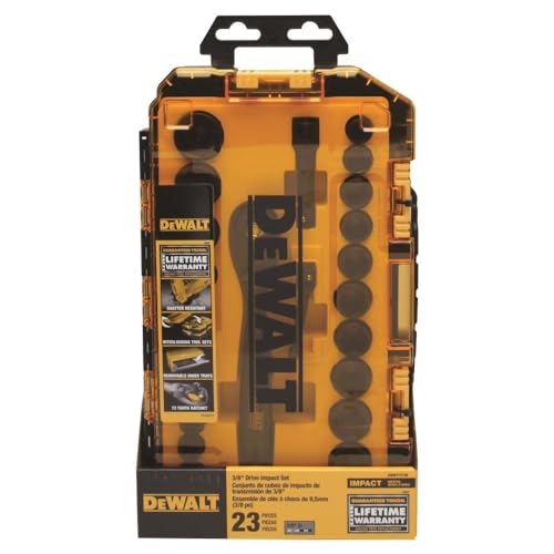 DEWALT Impact Socket Set, 23 Piece Set, 3/8" Drive Metric/SAE (DWMT74738) - WoodArtSupply