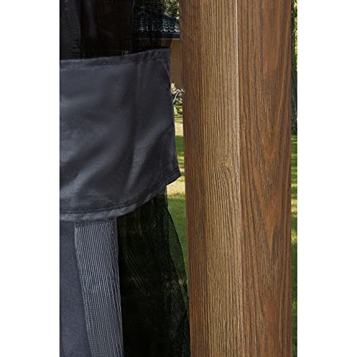 Sojag Outdoor 8' x 8' Sanibel Hardtop Gazebo Outdoor Sun Shelter, Wood Finish Sojag