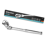 DURATECH 3/8" Drive Flex-Head Ratchet, 72-Tooth Ratchet Wrench, Quick-release, Reversible Switch, Full-Polished Chrome Plating, Alloy Steel DURATECH