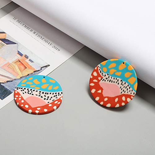 50Pcs Natural Wood Circles Unfinished Round Wood Slices Circles Chips Pendants with Holes for Crafts DIY Jewelry Findings Charms Making, 40mm mollensiuer