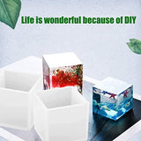 4 Pack Square Resin Molds - 4 Sizes Cube Silicone Casting Molds for DIY Art Resin Candle Soap Making Sakola