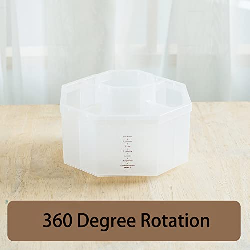 kaileyouxiangongsi Desk Organizer, 360-Degree Rotating Multi-Functional Pen Holder, 5 Compartments Desktop Stationary Organizer, Home Office Art kaileyouxiangongsi