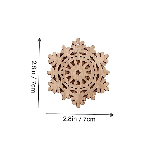 ABOOFAN 50 pcs Double Decorative Wood Chips Unfinished Wooden Embellishments DIY Wreath Pendant Xmas Wood Slices Christmas Decor Unfinished Cutouts ABOOFAN