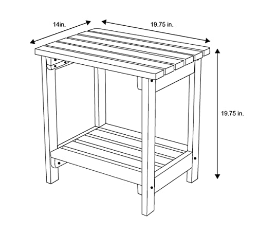 Shine Company 4104N Providence Rectangular Adirondack Outdoor Side Table – Natural - WoodArtSupply