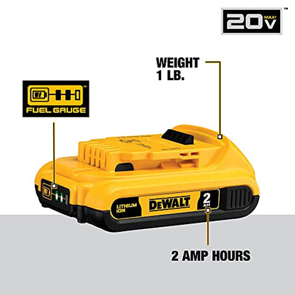 DEWALT 20V MAX Battery, Lithium Ion, 2 Ah and 4 Ah, 4-Pack, Fuel Gauge LED Charge Indicators (DCB324-4) - WoodArtSupply