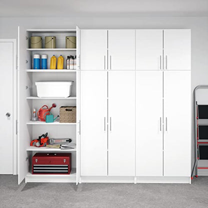 Prepac Elite Functional 6-Piece Garage Cabinets and Storage System Set D, Simplistic Garage Closet Shop Cabinets 16" D x 96" W x 89" H, White,