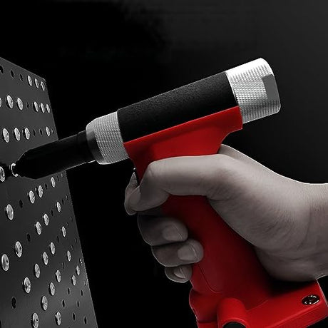 SHININGEYES Heavy Duty Air/Hydraulic Rivet Gun Professional Riveting Tool 1/4" air Power Tool no Self Suction Style (No- Self-Suction Style) SHININGEYES