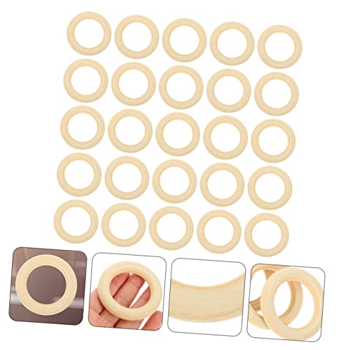 MAGICLULU 25pcs Handmade Wooden Ring Craft Rings Blank Wooden Circles DIY Wooden Rings Wooden Ring Crafts DIY Wood Craft Pendant Wooden Crafts MAGICLULU