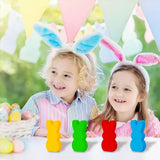 KALLORY Easter Wooden Bunny Cutouts,10pcs Unfinished Wooden Easter Rabbit Cutouts Easter Wood Bunny Slice Ornament for Easter Crafts Easter Spring KALLORY