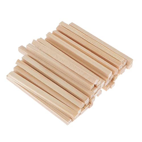 Baoblaze Unfinished Unfinished Woodcraft Rectangle Wooden Dowel Rod Blocks, 60mm 50Pack Baoblaze