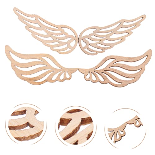 SEWACC Wedding Decorations 100pcs Angel Wings Wood Piece Wood Crafts for Blank Woon Signs Blank Labels Angel Wing Ornaments Angel Wings Cutouts SEWACC