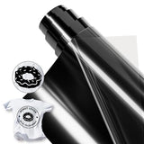 JAVIGA Heat Transfer Vinyl, Black HTV 12" x 10ft Black Iron on Vinyl Roll Compatible with Cricut All Cutting Machine and Heat Press, Black HTV Vinyl JAVIGA