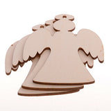 Christmas Wooden Crafts Hanging Ornaments Christmas Tree Decoration Unfinished Wood Cutouts for DIY Blank Slices to Paint (10PCs Angel Style) YEEQIN