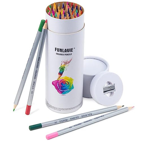 FUNLAVIE Colored Pencils 48 Coloring Pencils Premium Professional Art Drawing Pencil for Adults Coloring Book FUNLAVIE