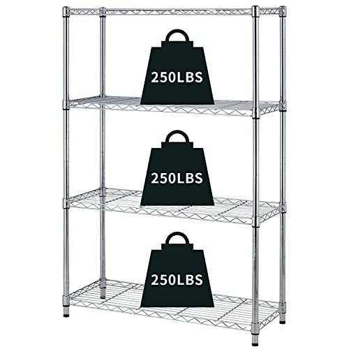 HCY 4-Tier, Shelf Heavy Duty, Shelving Unit NSF Height Adjustable Metal Storage Rack for Laundry Bathroom Kitchen Garage Pantry Organization 1000 LBS - WoodArtSupply