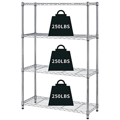 HCY 4-Tier, Shelf Heavy Duty, Shelving Unit NSF Height Adjustable Metal Storage Rack for Laundry Bathroom Kitchen Garage Pantry Organization 1000 LBS - WoodArtSupply