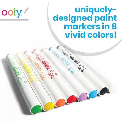 Ooly Vivid Pop! [Set of 8] Super Bright Water Based Paint Markers - Erases off Whiteboards, Windows, Mirrors- For Kids, School Supplies, Art Ooly
