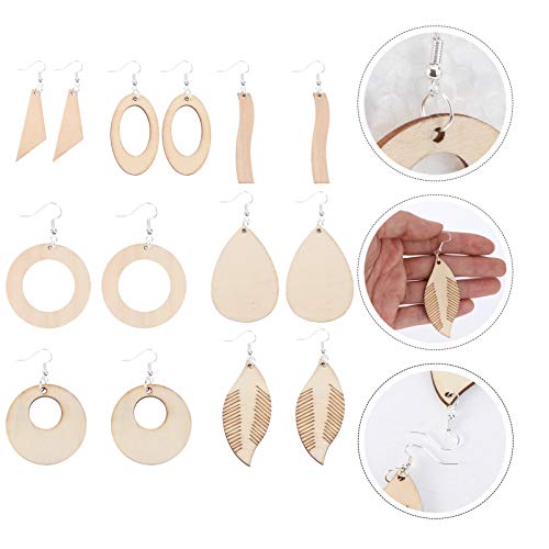 ARTIBETTER 70 Sets Unfinished Wooden Earring Pendants Blank Dangle Earrings Wood Charms Painting Wooden Earrings for DIY Crat Jewelry Making ARTIBETTER