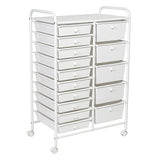 Honey Can Do 15-Drawer Metal Rolling Storage Cart, White CRT-09106 White Honey-Can-Do