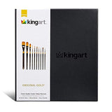 KINGART Original Gold Series Premium Golden Taklon, Multimedia Artist Brushes, Gift Box, Set of 10 PCS KINGART