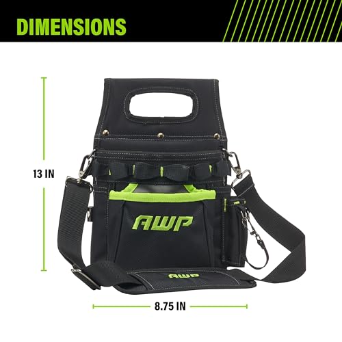 AWP TrapJaw 3-in-1 Electrician Tool Pouch with Spring-Loaded Technology, Designed for Professional Electricians and Maintenance Repair - WoodArtSupply