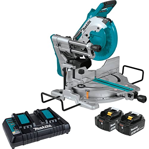 Makita XSL06PM 36V (18V X2) LXT® Brushless 10" Dual-Bevel Sliding Compound Miter Saw with Laser Kit (4.0Ah) - WoodArtSupply