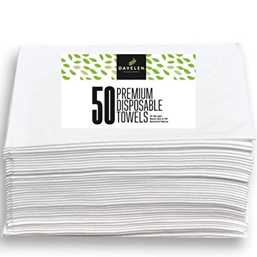 DAVELEN Disposable Large Luxury Towels (50-Count) Spa and Salon Quality Softness for Guests, Clients | Hair, Face, Body Use | Luxurious Comfort, - WoodArtSupply