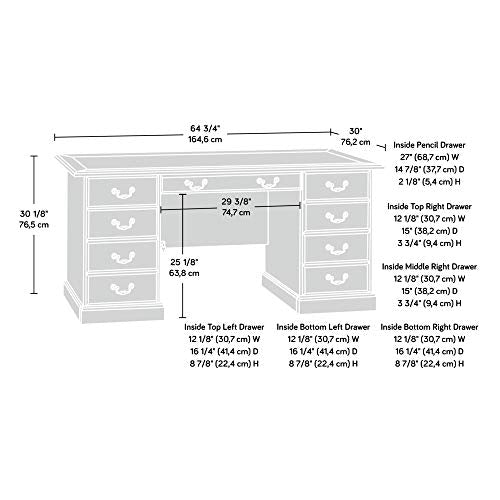 Sauder Heritage Hill Executive Desk, Classic Cherry Finish - WoodArtSupply